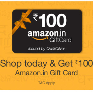 India Desire : Amazon Free Rs 100 Gift Card On Any Purchase Today [2nd July 2015]